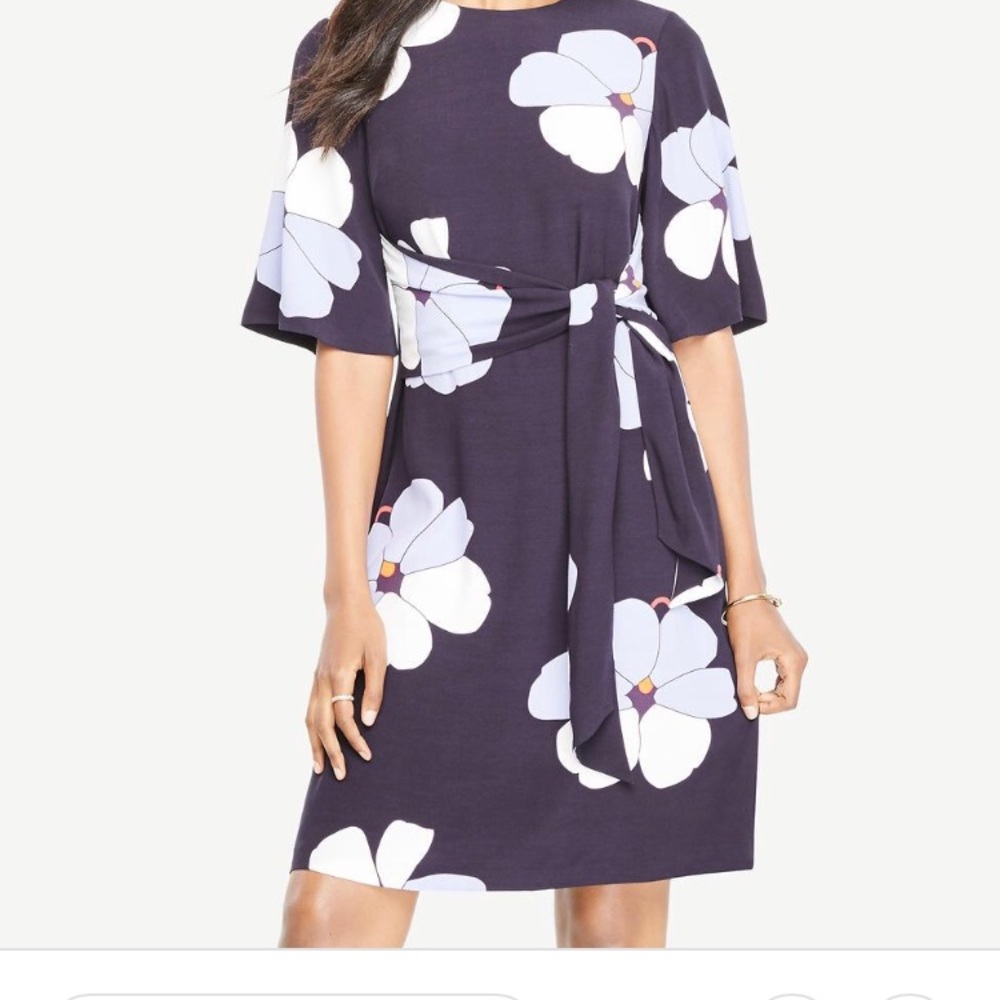 Ann Taylor Orchid Tie Front Dress